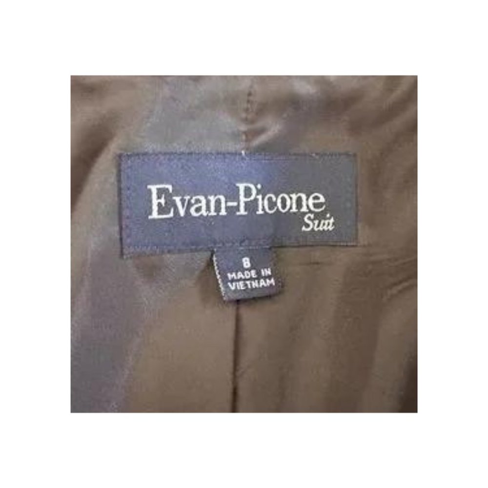 Evan Picone Gray Lined Pinstripe Pantsuit with Blazer Women’s Size 8 - Picture 7 of 8
